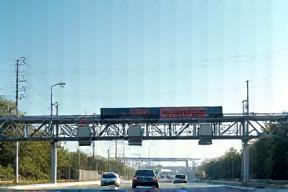 Electronic toll gantry over highway